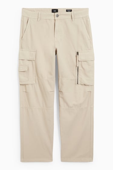 Hommes - Pantalon cargo - coupe relax - beige