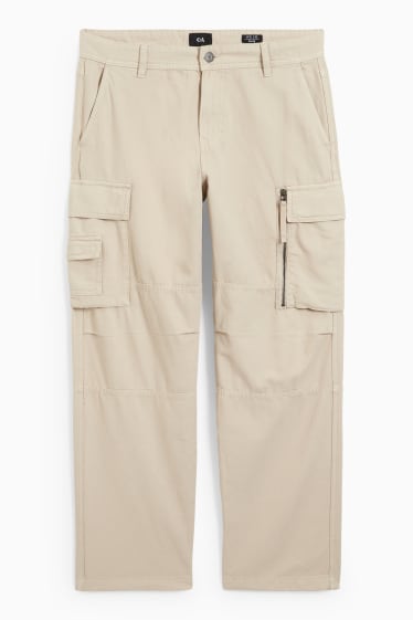 Men - Cargo trousers - relaxed fit - beige