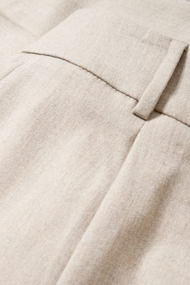 Kobiety - Spodnie materiałowe - wysoki stan - tapered fit - kremowobiały