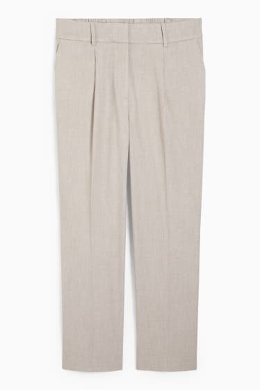 Donna - Pantaloni di stoffa - vita alta - tapered fit - bianco crema
