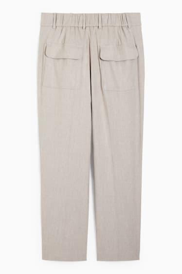 Mujer - Pantalón de tela - high waist - tapered fit - blanco roto