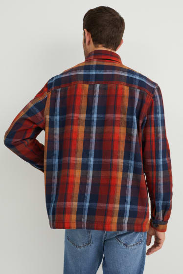 Bărbați - Jachetă tip cămașă - în carouri - multicolor