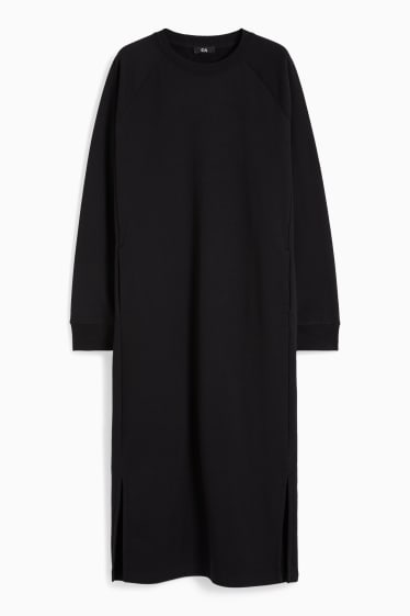 Femei - Rochie din molton basic - negru