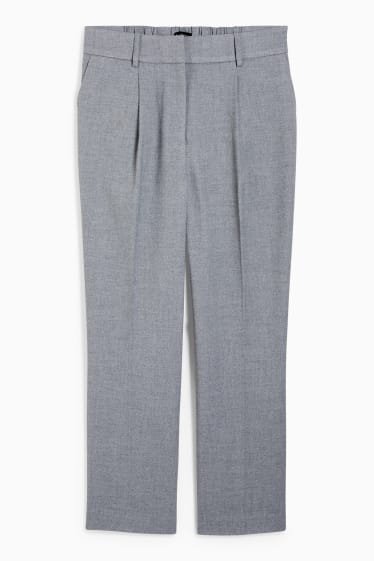 Mujer - Pantalón de tela - high waist - tapered fit - gris claro jaspeado
