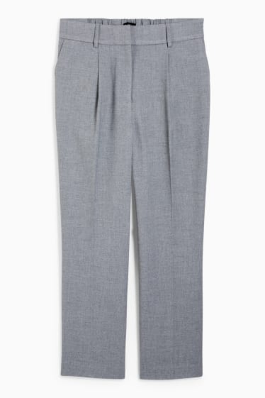 Donna - Pantaloni di stoffa - vita alta - tapered fit - grigio chiaro melange