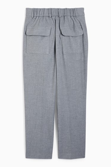 Femmes - Pantalon de toile - high waist - tapered fit - gris clair chiné