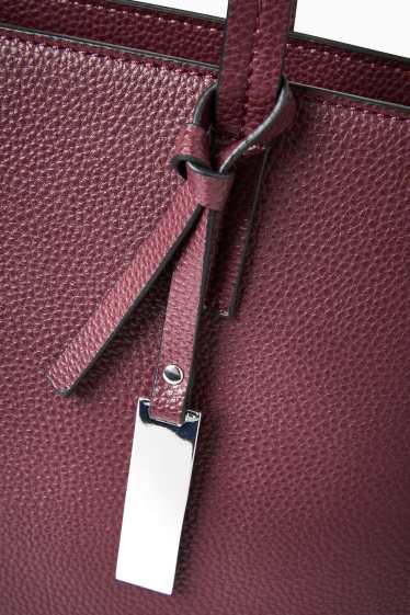 Women - Shopper - faux leather - bordeaux
