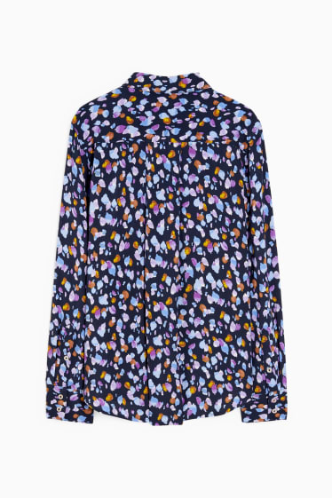 Femmes - Chemisier - à motif - bleu foncé