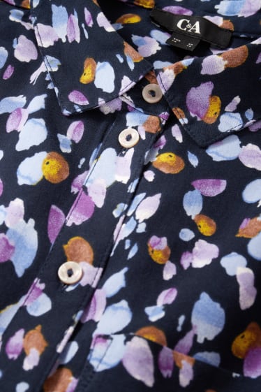 Femmes - Chemisier - à motif - bleu foncé