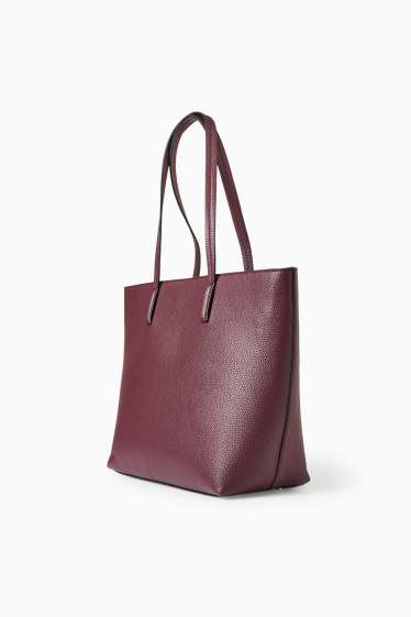 Women - Shopper - faux leather - bordeaux