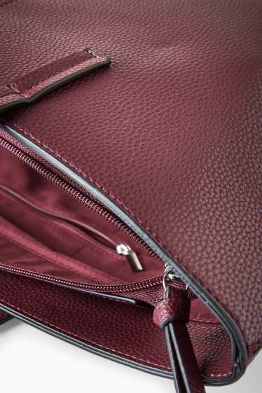 Women - Shopper - faux leather - bordeaux