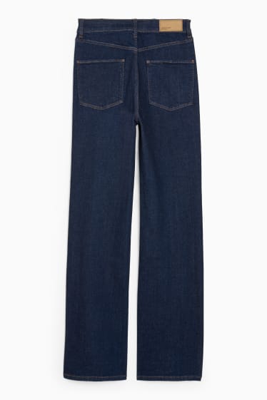 Damen - Flared Jeans - High Waist - dunkeljeansblau
