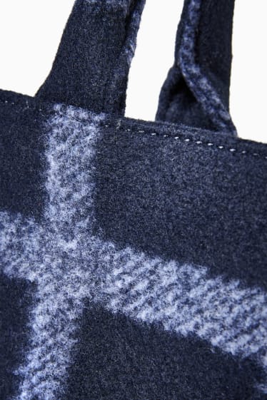 Femmes - Sac à main - à carreaux - bleu foncé