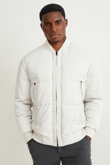 Men - Quilted jacket - light gray
