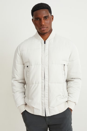 Herren - Steppjacke - wasserabweisend - hellgrau