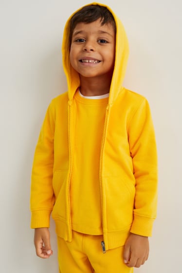 Enfants - Sweat zippé en finition molleton avec capuche - genderneutral - orange clair