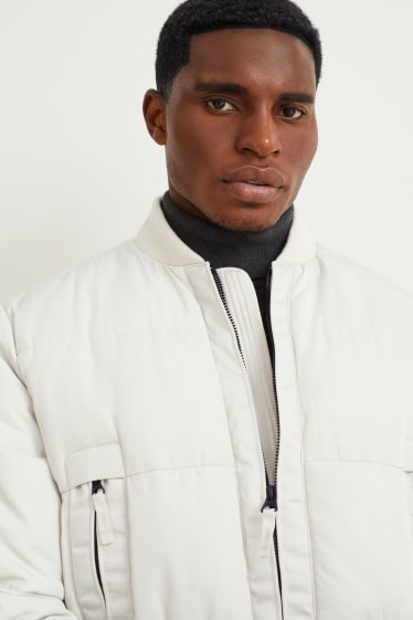 Herren - Steppjacke - wasserabweisend - hellgrau