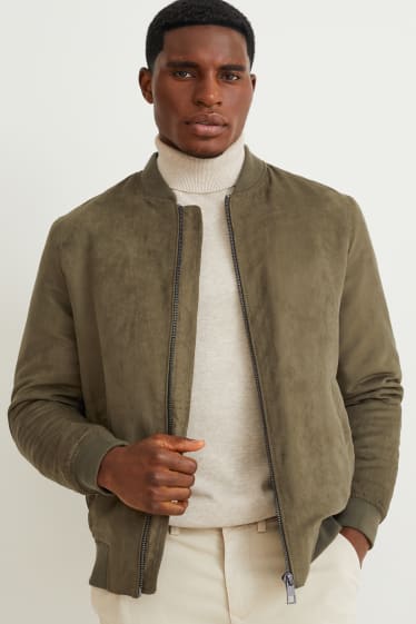 Heren - Blouson - imitatiesuède - groen