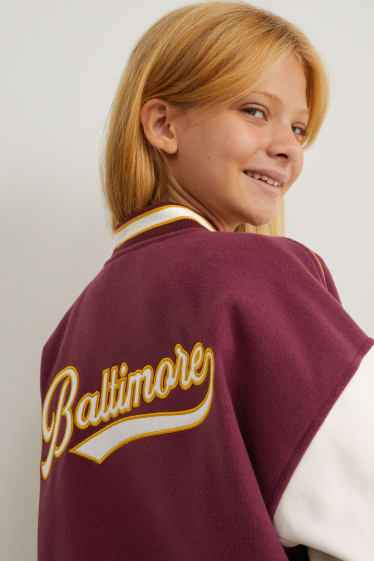 Kinderen: meisjes - Fleece blouson - bordeaux