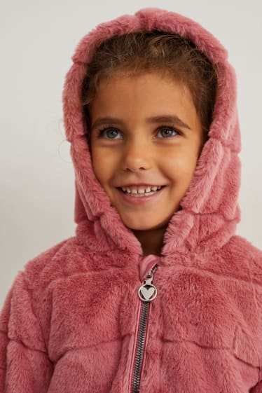 Kinderen: meisjes - Jas met capuchon - roze