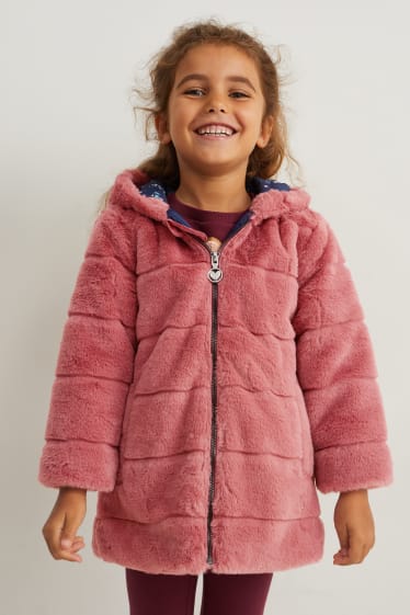 Kinderen: meisjes - Jas met capuchon - roze