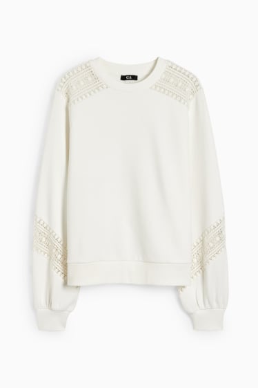 Damen - Sweatshirt - schneeweiss
