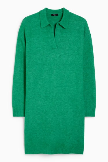 Femmes - Robe de maille - vert