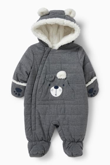 Babies - Baby snowsuit with hood - gray