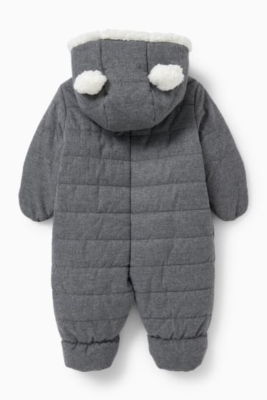 Babies - Baby snowsuit with hood - gray