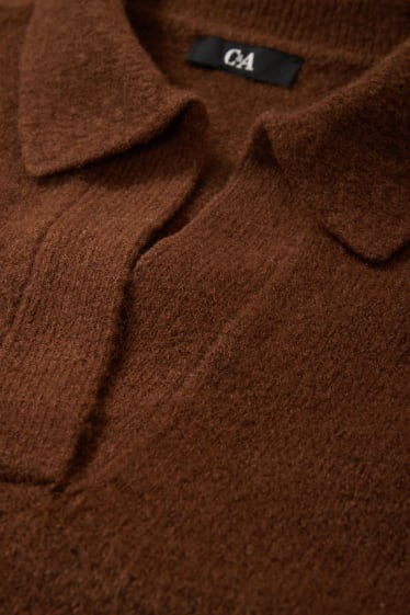 Donna - Vestito in maglia - marrone scuro
