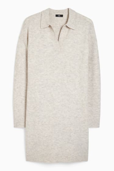 Donna - Vestito in maglia - grigio chiaro