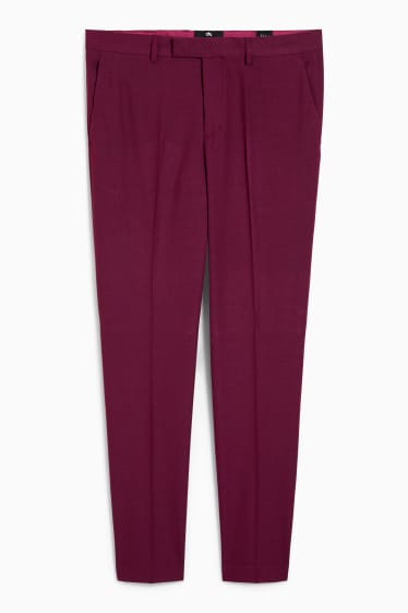 Pánské - Oblekové kalhoty - slim fit - Flex - stretch - fialová