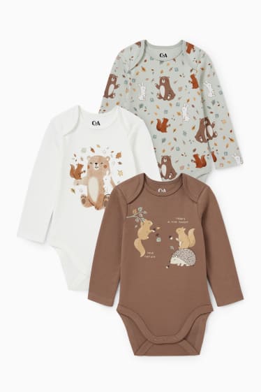 Unisex - Multipack 3er - Baby-Body - cremeweiss