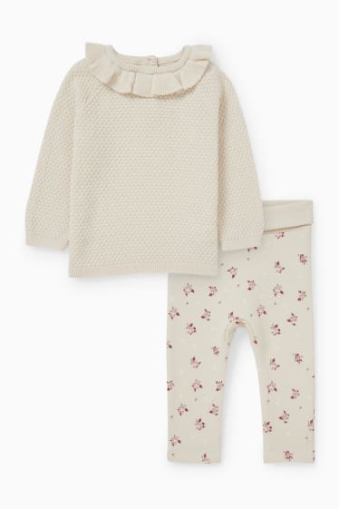 Babys - Baby-Outfit - 2 teilig - cremeweiß