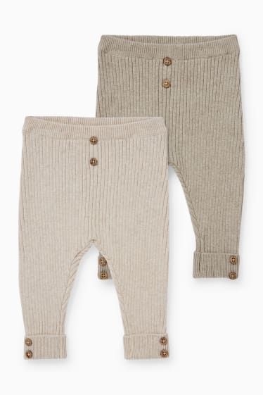 Niemowlęta - Wielopak, 2 szt. - niemowlęce spodnie dresowe - jasnobrązowy