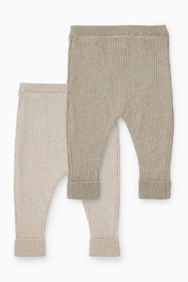 Bébés - Lot de 2 - pantalons de jogging pour bébé - marron clair