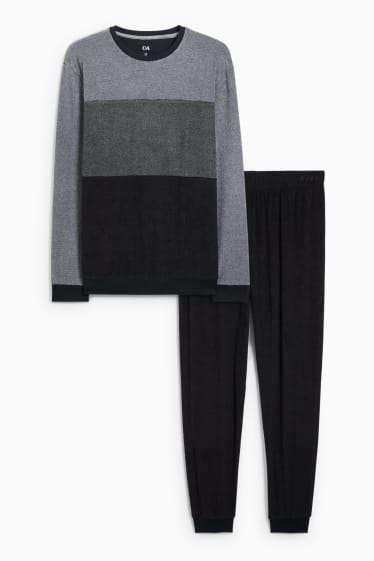 Uomo - Pigiama di spugna - nero