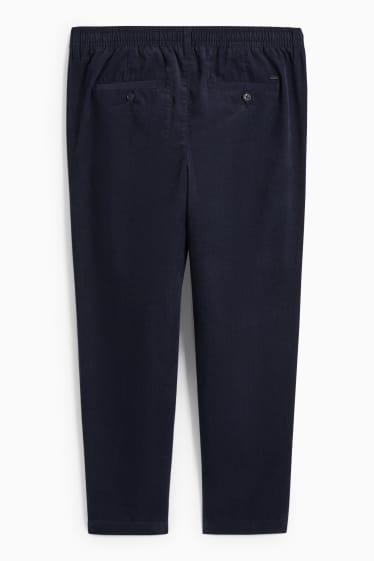 Uomo - Pantaloni chino in velluto - tapered fit - blu scuro