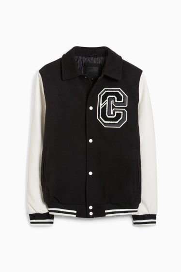 Men - Varsity jacket - black