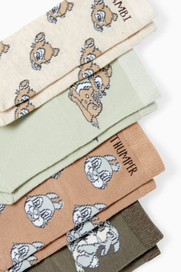 Baby: meisjes - Set van 4 paar - Bambi - babysokken met motief - beige