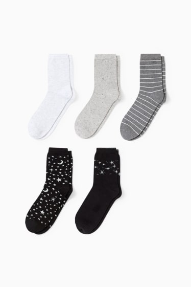 Dames - Set van 5 paar - sokken - zwart