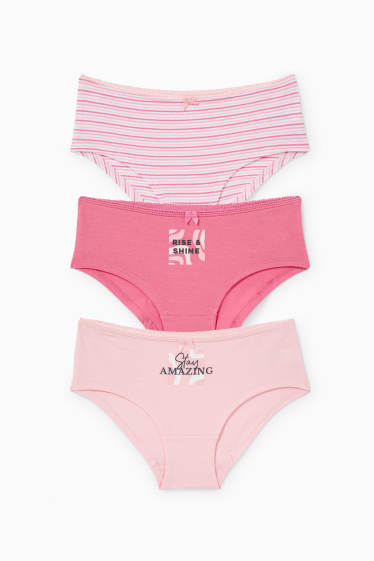 Enfants - Lot de 3 - culottes - rose