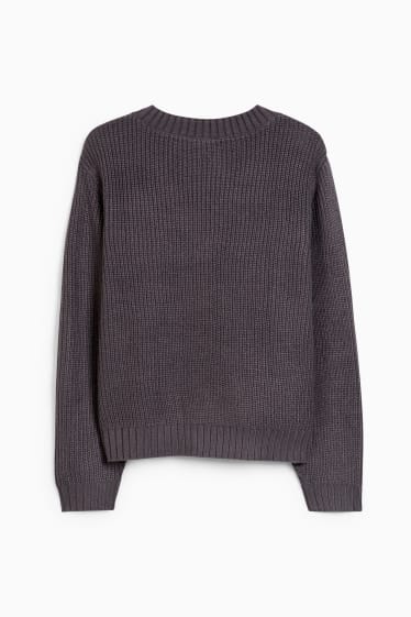 Damen - CLOCKHOUSE - Pullover mit V-Ausschnitt - grau