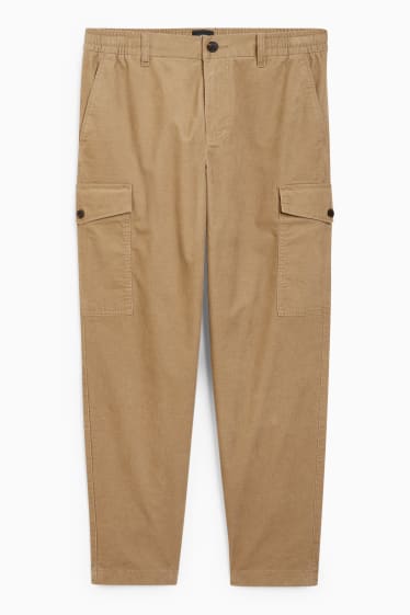 Men - Corduroy cargo trousers - regular fit - taupe