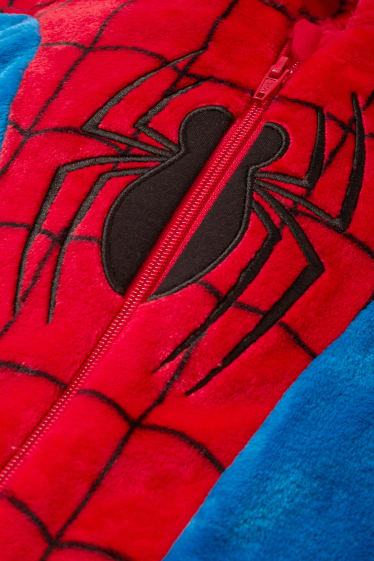 Kinderen - Spider-Man - onesie van fleece, met capuchon - rood / blauw