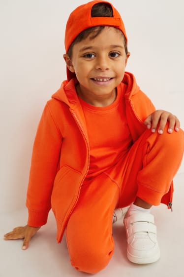 Children - Zip-through sweatshirt with hood - genderneutral - orange