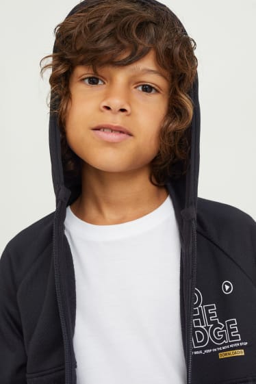 Enfants garçons - Sweat zippé à capuche - noir
