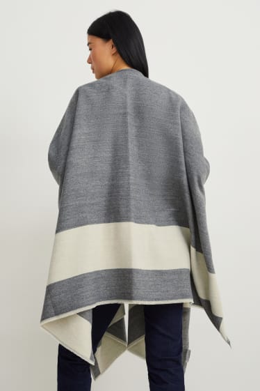 Damen - Poncho - grau