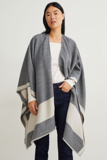 Damen - Poncho - grau