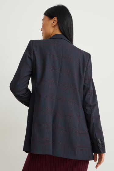 Women - Blazer - regular fit - check - dark blue